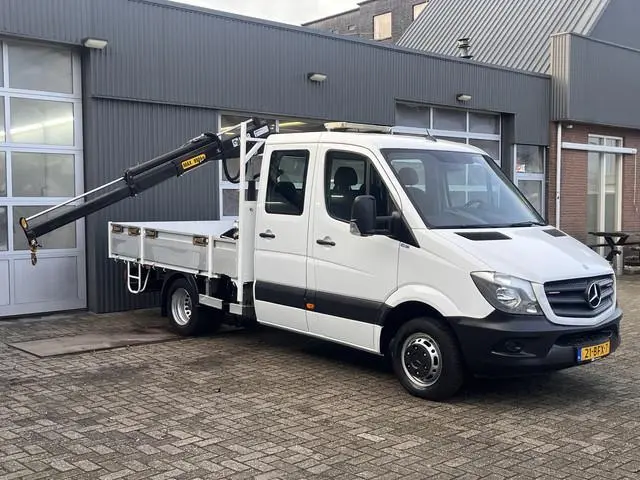 Mercedes-Benz Sprinter 513 CDI 130pk DC Laadkraan Hiab 017T Airco Trekhaak 2000kg Open laadbak Euro...