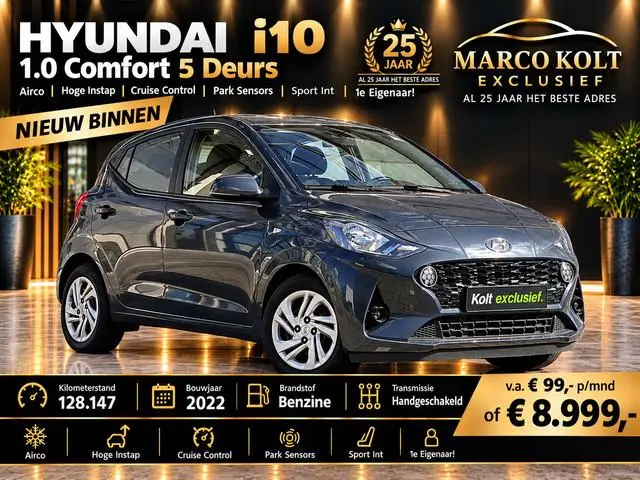 Hyundai i10 1.0 Comfort 5 Deurs | Airco | Apple CarPlay | Hoge Instap | Cruise Control | Park Sensor...