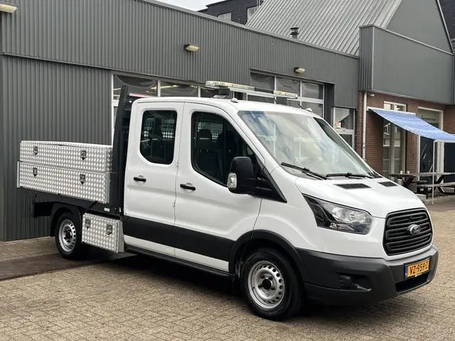 Ford Transit 310 2.0 TDCI L2H1 DC BTW VRIJ!! Euro 6 Open laadbak Pick-up Gereedschapskisten Airco Tr...