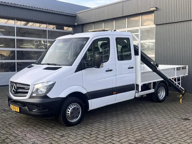 Mercedes-Benz Sprinter 513cdi 130pk DC Laadkraan Hiab 017T Airco Trekhaak 2000kg Open laadbak Euro 6...