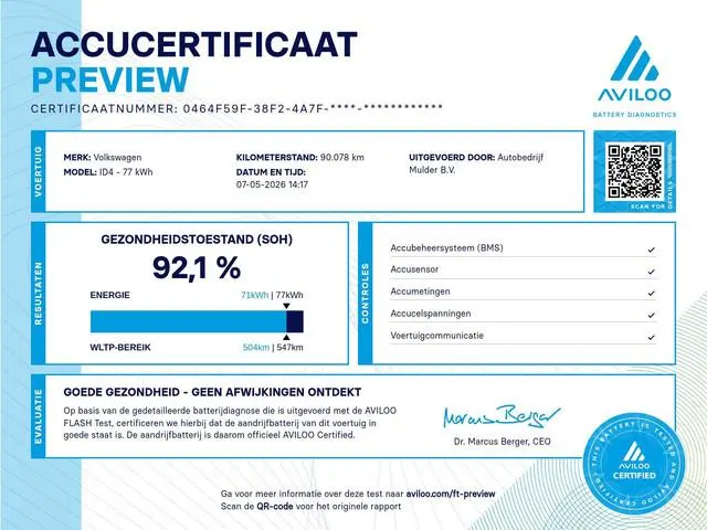 Volkswagen ID.4 First 77 kWh Pro | SOH 92.1% | IQ Drive | Camera | ACC | Stoel- en stuurwielverwarmi...