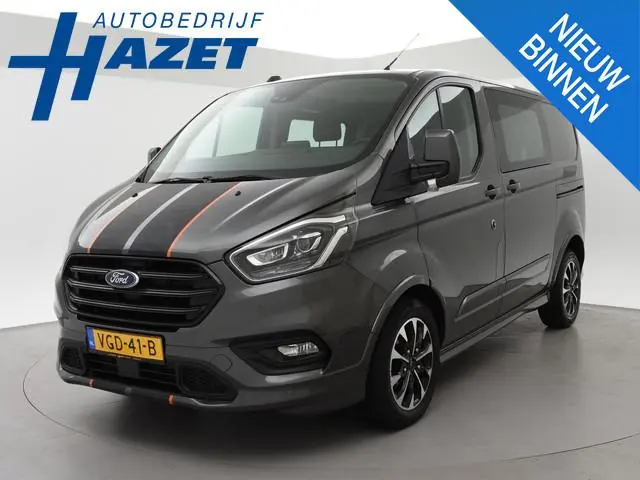 Ford Transit Custom 320 2.0 TDCI 185 PK AUT. SPORT DUBBEL CABINE + 2 SCHUIFDEUREN | ADAPTIVE CRUISE...