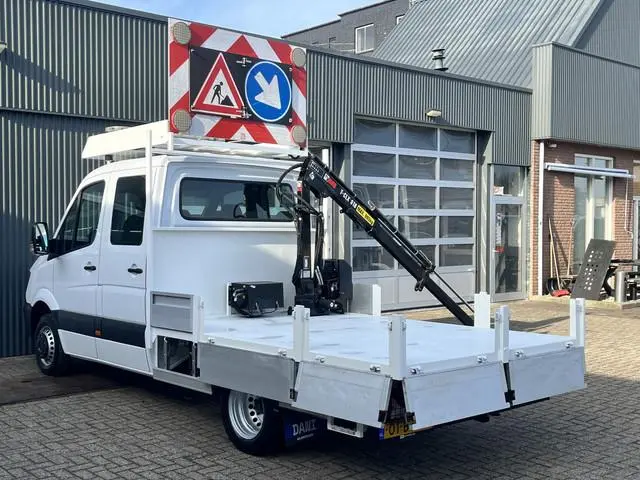 Mercedes-Benz Sprinter 514 CDI 366 Hiab Laadkraan 018T Trekhaak 3500kg Airco 6 persoons uitvoering O...