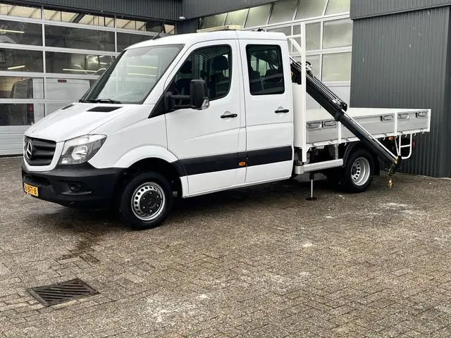 Mercedes-Benz Sprinter 513 cdi 130pk DC Laadkraan Hiab 017T Airco Trekhaak 2000kg Open laadbak Euro...