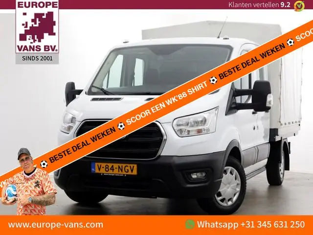 Ford Transit 2.0 TDCI 130pk L2H1 Trend D.C. Open Laadbak met huif 05-2020