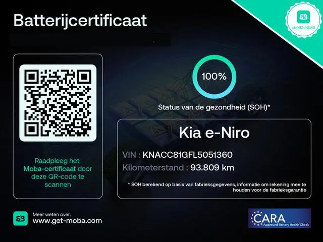 Kia e-Niro EXECUTIVE 64kWh 3 FASE ACCU SOH100% GARANTIE 2031* STOEL & STUUR VERWARMING. NAVIGATIE ....