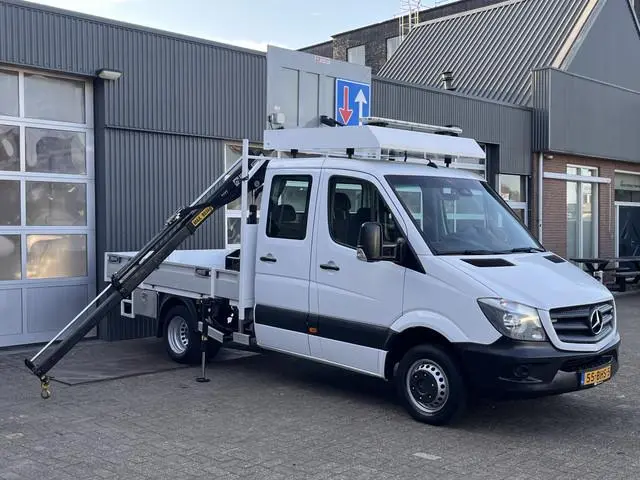 Mercedes-Benz Sprinter 513 CDI Hiab Laadkraan 018T Trekhaak 2000 kg Airco 6 persoons uitvoering Open...