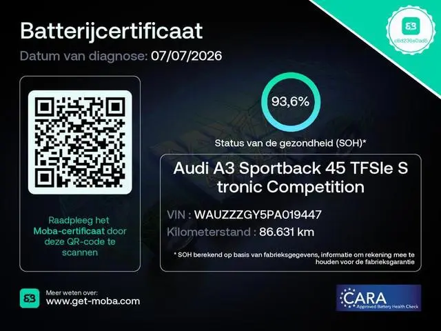 Audi A3 Sportback 45 TFSI e S edition Competition | SOH 93,6 % - S-line | LED