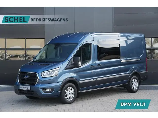 Ford Transit 350 2.0 TDCI L3H2 Limited DC 185pk 5 Zits  - 2x Schuif - Trekhaak - Cruise - Camera - B...