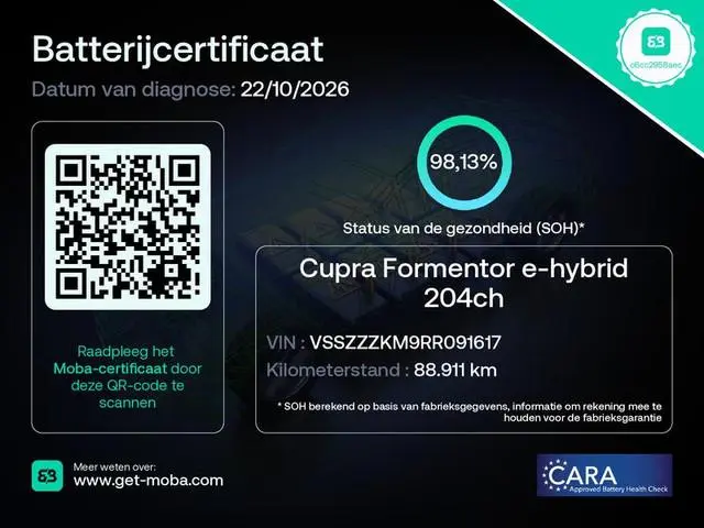 CUPRA Formentor 1.4 TSI e-Hybrid Essential | SoH 98,13% | Navigatie | Stuurverwarming | Adaptive cru...
