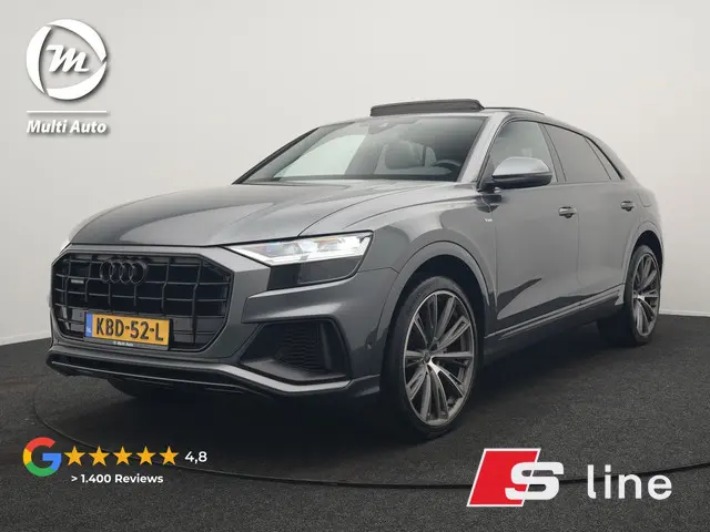 Audi Q8 55 TFSI e Quattro 2x S Line Black Optic Plug In Hybrid 381pk Dealer O.H. PHEV | Trekhaak Af...
