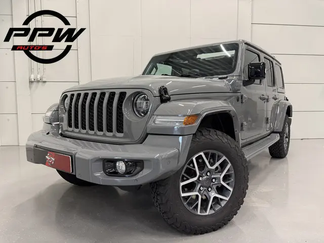 Jeep Wrangler Unlimited 4xe 380 Sahara SkyOne STING-GREY/CUSTOM PPW EDITION/ZWART-LEER/CAMERA/LED/AL...